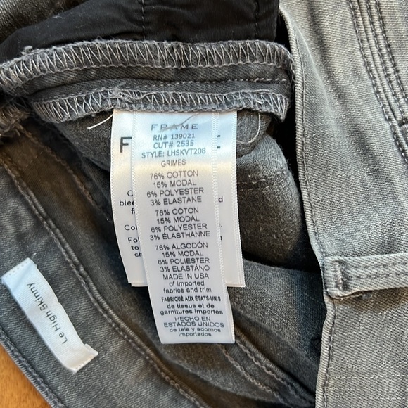 7. Frame Gray Le High Skinny Size 25 Black Velvet Tuxedo Stripe - Picture 7 of 8